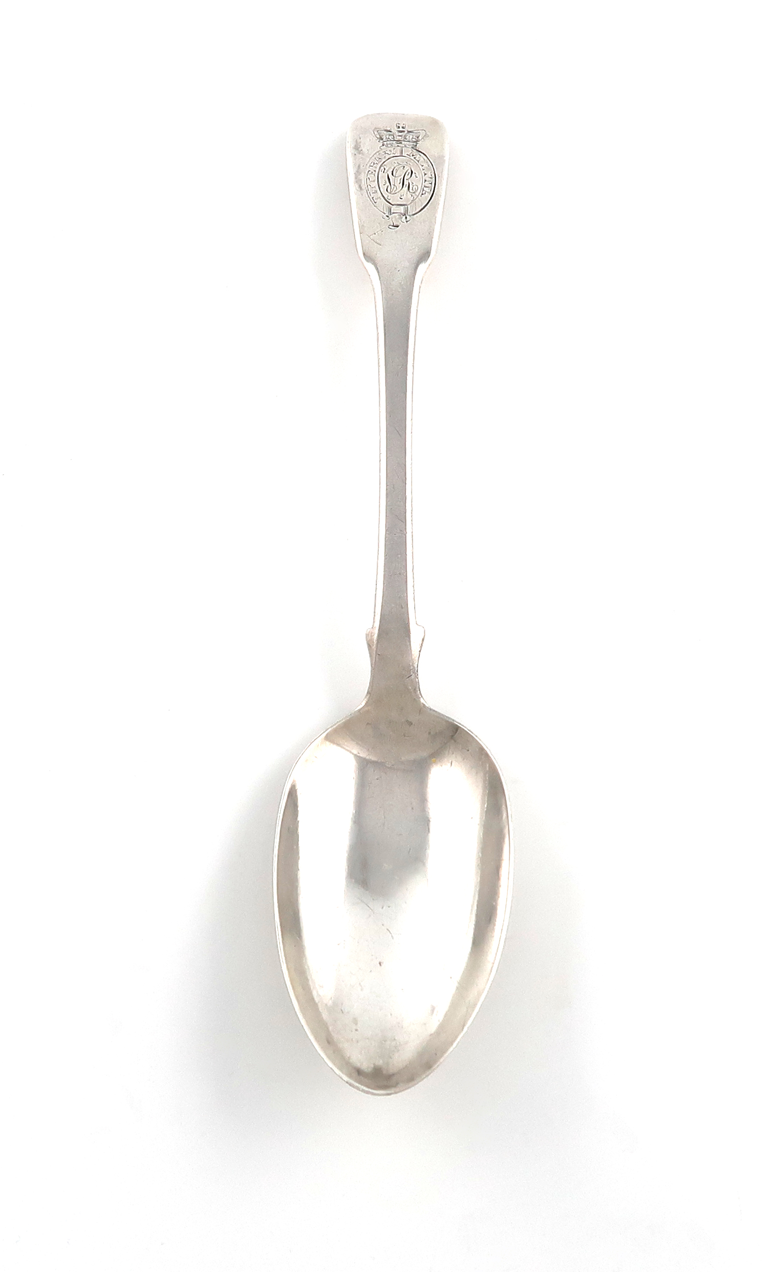 A George III Regimental silver Fiddle pattern tablespoon, Tipperary Militia, by Thomas Barker,