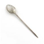 A George III silver mote spoon, marks worn, maker's mark probably that of George Smith, London circa