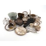 A mixed lot, comprising silver items: a Bank of England Tercentenary dish, by Christopher Nigel