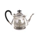 A Regimental electroplated tea pot, The 113th Infantry, by H. Atkin, oval bellied form, part-
