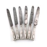 A set of six early 19th century Portuguese silver-handled table knives, maker's mark A.M, Porto