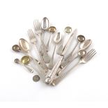 A collection of York silver flatware, various dates and makers, comprising: three dessert forks, a