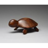 A Pitcairn Island model turtle Polynesia the base stamped PITCAIRN ISLAND JOHN CHRISTIAN, 18cm long.