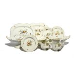 A Meissen part ornithological dinner service, 18th/19th century, painted with various garden and