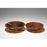 Two Roman-style glass shallow bowls or dishes, 2nd half 19th century, one mosaic glass with