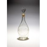 A small 'Mountain' decanter and stopper, dated 1790, the club shape engraved with 'MOUNTAIN' to