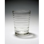 A large Lynn glass tumbler, c.1760-70, the flared cylindrical body moulded with concentric