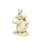 A Sèvres biscuit porcelain figure of la Petite Fille a la Cage, c.1760, modelled by Falconet after