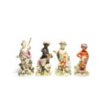 A rare set of Derby figures from the Four Quarters of the Globe series, c.1760, emblematic of