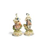 A pair of Bow figures of a gallant and his companion, c.1760, possibly emblematic of Matrimony and