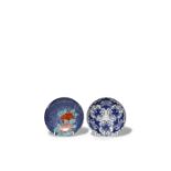 TWO JAPANESE NABESHIMA DISHES MEIJI OR LATER, 20TH CENTURY One decorated in underglaze blue and