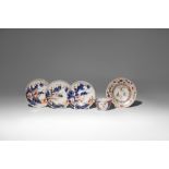 A SMALL COLLECTION OF PORCELAIN PIECES 17TH AND 18TH CENTURY Comprising: three Chinese Imari saucers