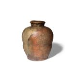 A JAPANESE SHIGARAKI STONEWARE VASE EDO PERIOD, 18TH OR 19TH CENTURY Of baluster form with an