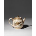 A JAPANESE SATSUMA MINIATURE TEAPOT AND COVER MEIJI PERIOD, 19TH CENTURY The bulbous body