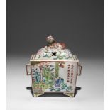 A JAPANESE KORO (INCENSE BURNER) AND COVER EDO PERIOD, 18TH OR 19TH CENTURY The rectangular body