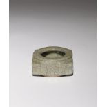 A SMALL CHINESE GE-TYPE BRUSH WASHER QING DYNASTY Shaped as a cong, the compressed square-section