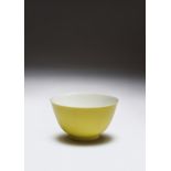 A FINE CHINESE IMPERIAL LEMON-YELLOW ENAMELLED BOWL SIX CHARACTER YONGZHENG MARK AND OF THE PERIOD