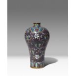 A SMALL CHINESE CLOISONNE ENAMEL 'LOTUS' VASE, MEIPING QING DYNASTY Decorated with stylised