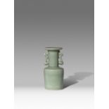 A CHINESE LONGQUAN CELADON MALLET VASE QING DYNASTY The cylindrical body tapering slightly towards