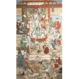 ANONYMOUS (REPUBLIC PERIOD) YAMA IN HELL A Chinese watercolour painting, ink and colour on paper,