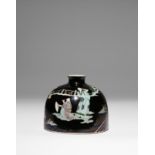 A CHINESE FAMILLE NOIRE BEEHIVE-SHAPED WATERPOT, TAIBAI ZUN PROBABLY LATE QING DYNASTY Painted