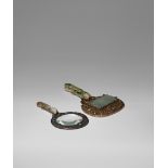 A CHINESE MAGNIFYING GLASS AND A HAND MIRROR LATE QING DYNASTY/ REPUBLIC PERIOD Both with jade