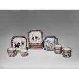 A COLLECTION OF CHINESE CANTON ENAMEL CUPS AND DISHES 18TH/19TH CENTURY Comprising: a set of six