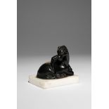 A CHINESE SOAPSTONE CARVING OF A HORSE LATE QING DYNASTY/REPUBLIC PERIOD The reclining horse