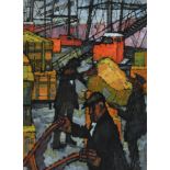 ‡Jean Young (1914-1995) Dockworkers Signed JEAN YOUNG (lower left) Oil on canvas 76 x 63.5cm