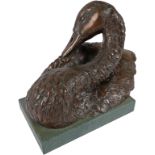 ‡Sally Arnup (1930-2015) Swan preening its feathers Signed and numbered II/X/ARNUP (to wing)