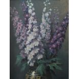 ‡Frank O. Salisbury (1874-1962) Still life with delphiniums in a vase Signed Frank O Salisbury (