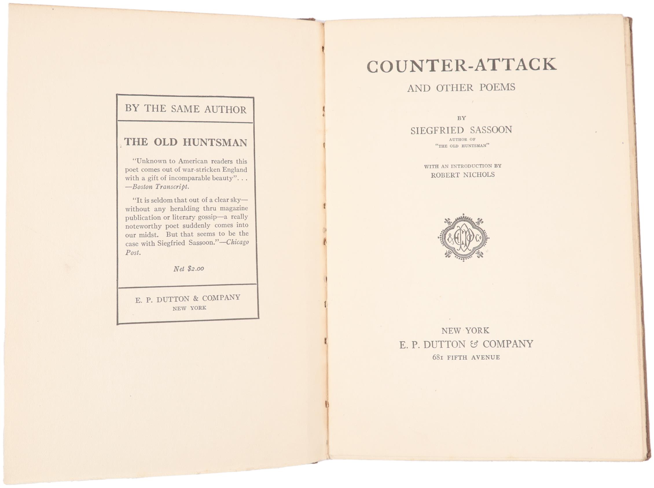 Siegfried Sassoon (1886-1967) Counter-Attack and Other Poems Published by E. P. Dutton & Co., New - Image 6 of 8