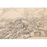 Randolph Schwabe (1885-1948) View of a village in a valley Signed R Schwabe (lower right) Pencil and