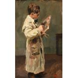 Scandinavian School Early 20th Century Portrait of an artist with his palette Signed with