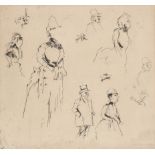 Walter Sickert RA, RBA (1860-1942) Sheet of Sketches with Bessie Bellwood (Bromberg 107) Etching,