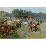 ‡Lionel Edwards (1878-1966) Polo at Tidworth Signed with initials and dated LE/1964 (lower right)