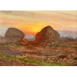 Sir George Clausen RA (1852-1944) Sunset Signed G.CLAUSEN (lower right) and further signed and