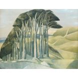 Paul Nash (1889-1946) Wood on the Downs Reproduction print 41.3 x 52.7cm