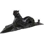 Dylan Lewis (South African b.1964) Leopard Lying on Elbows Maquette Signed and inscribed Dylan Lewis