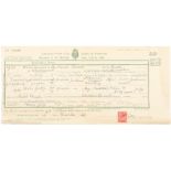 A marriage certificate between Siegfried Sassoon and Hester Gatty Dated 18 December 1933 and