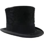 A Walter Barnard & Son black silk hunting top hat belonging to Siegfried Sassoon (1886-1967) 20.8