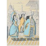 ‡Edward Bawden CBE, RA (1903-1989) Nekayah, Rasselas and Imlac Signed, numbered and inscribed