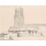 ‡Bertram Nicholls PRBA, ROI (1883-1974) Study of a village church Signed and dated Bertram