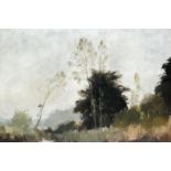 ‡Edward Seago RBA, ARWS, RWS (1910-1974) Landscape in Green and Grey (Ludham Marsh) Signed Edward