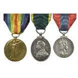 Three medals to Private William Thomas Davidson, 18th London Regiment (London Irish Rifles),