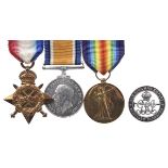 Three Medal to Private Thomas Swain, Royal Welsh Fusiliers: 1914-15 Star, British War Medal and