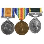 Three medals to Warrant Officer 2nd Class Charles Collins, 18th Battalion London Regiment (London