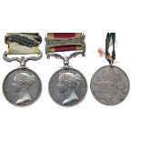 Three associated medals, all unnamed as issued: Crimea Medal, clasp: Sebastopol; Second China