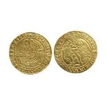 Henry VIII (1509-47), gold angel, first coinage (1509-26), mm. crowned portcullis, saltire stops, DI