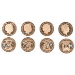 Elizabeth II, gold proof four coin set, 2009, 'Countdown to London 2012',comprising: five pounds (